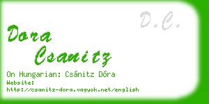 dora csanitz business card
